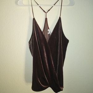 Brown Velvet Spaghetti Strap Top
